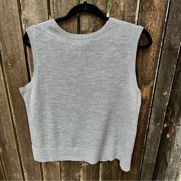 Pendleton Merino Wool Round Neck Sleeveless Sweater Vest Gray Sz XL Petite - Picture 6 of 8